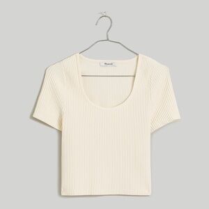 Madewell Cream Ribbed Crop Top